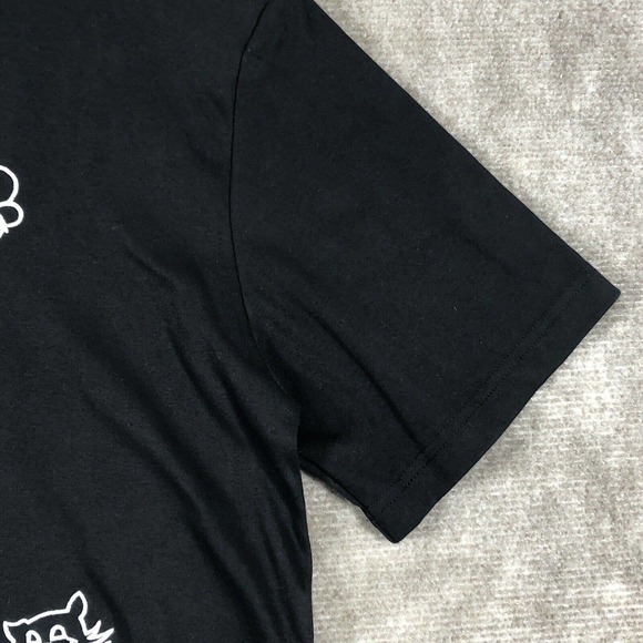 Vintage Cat Shirt Womens Large Embroidered Abstract Geometric Black HMJ Resort - Picture 6 of 10